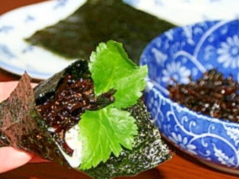 楽天市場商品のコラボレシピ♪きくらげの手巻海苔ご飯